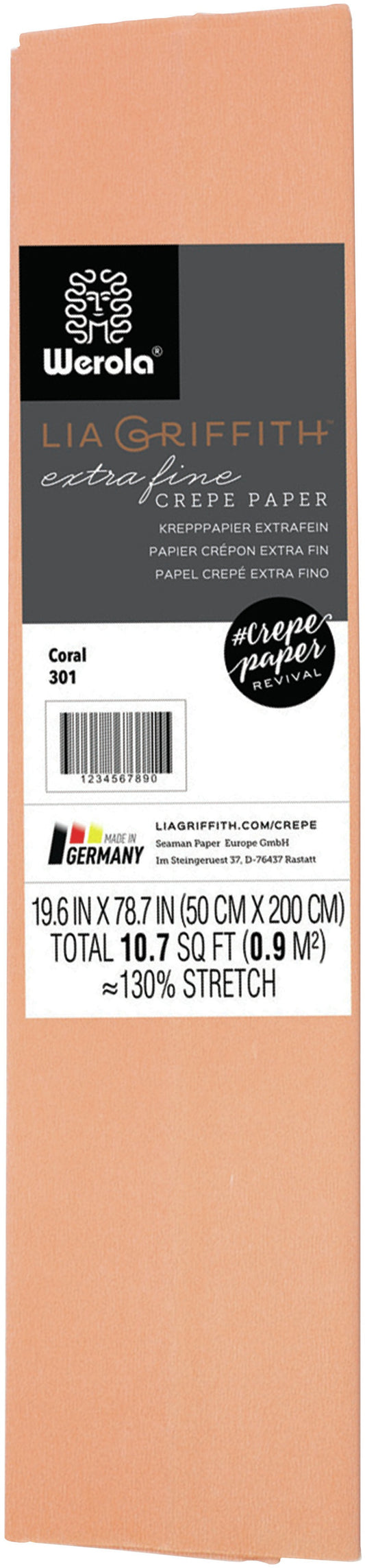 Lia Griffith Extra Fine Crepe Paper | Coral | 19.6"X78.7"