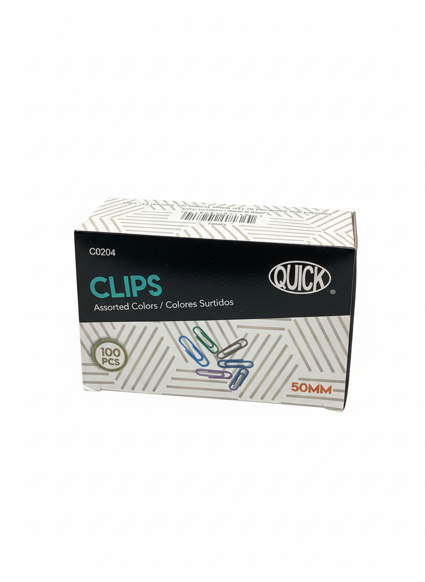 PAPER CLIPS JUMBO VINYL COLORES PQ.100
