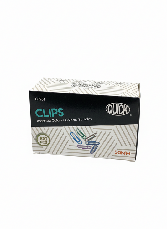PAPER CLIPS JUMBO VINYL COLORES PQ.100