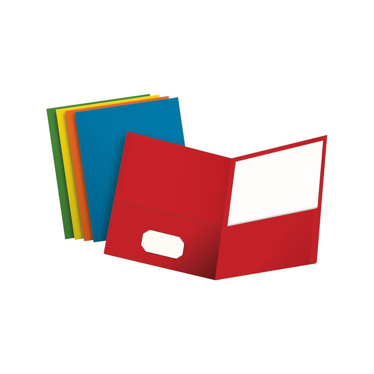 TWIN-POCKET PORTFOLIO PAPER ASST COLORS BOX/25