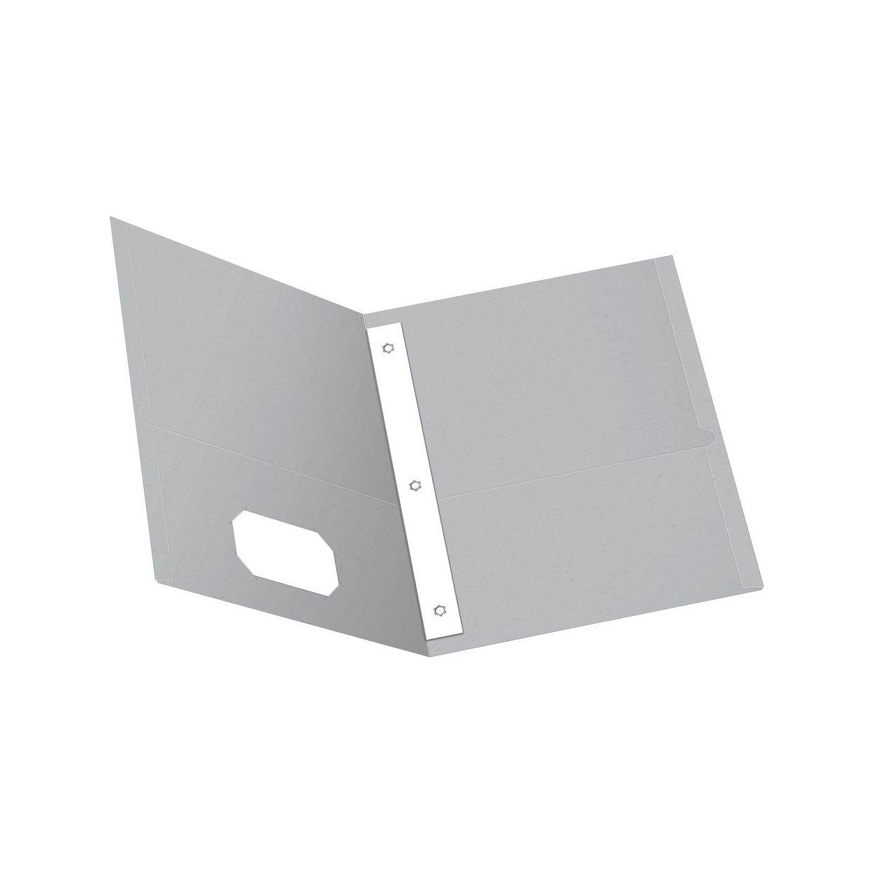 TWIN POCKET FOLDER W/TANG FAST. GRAY BOX/25