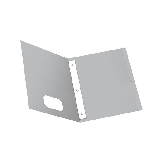 TWIN POCKET FOLDER W/TANG FAST. GRAY BOX/25