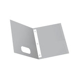 TWIN POCKET FOLDER W/TANG FAST. GRAY BOX/25