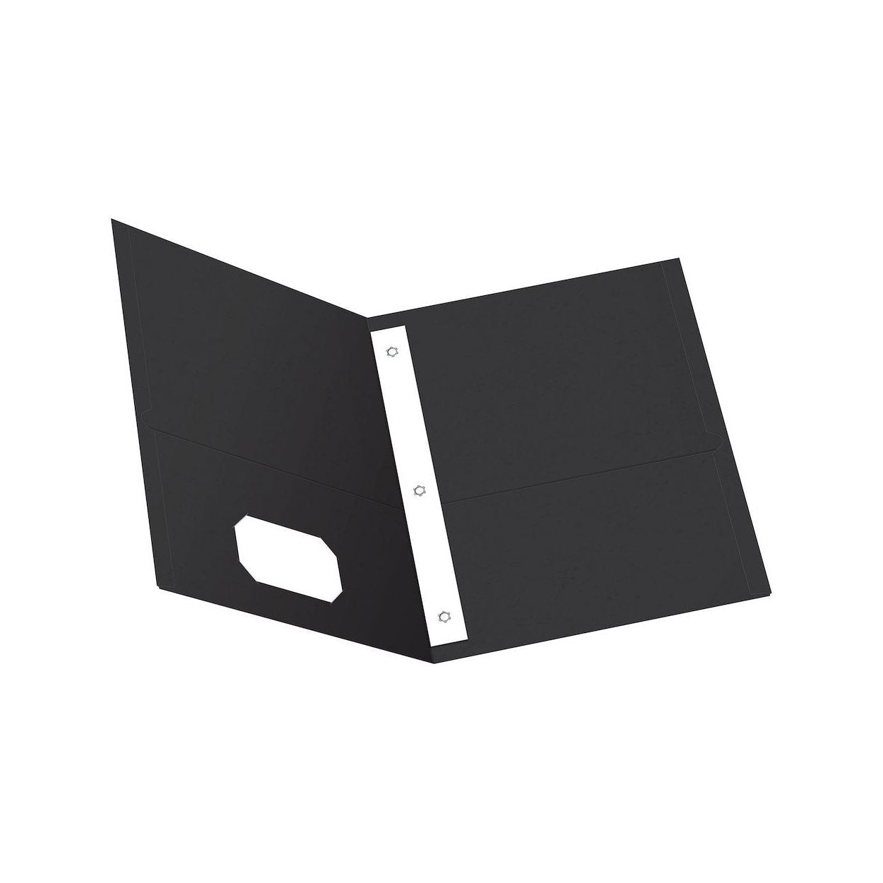 TWIN POCKET FOLDER W/TANG FAST. BLACK BOX/25