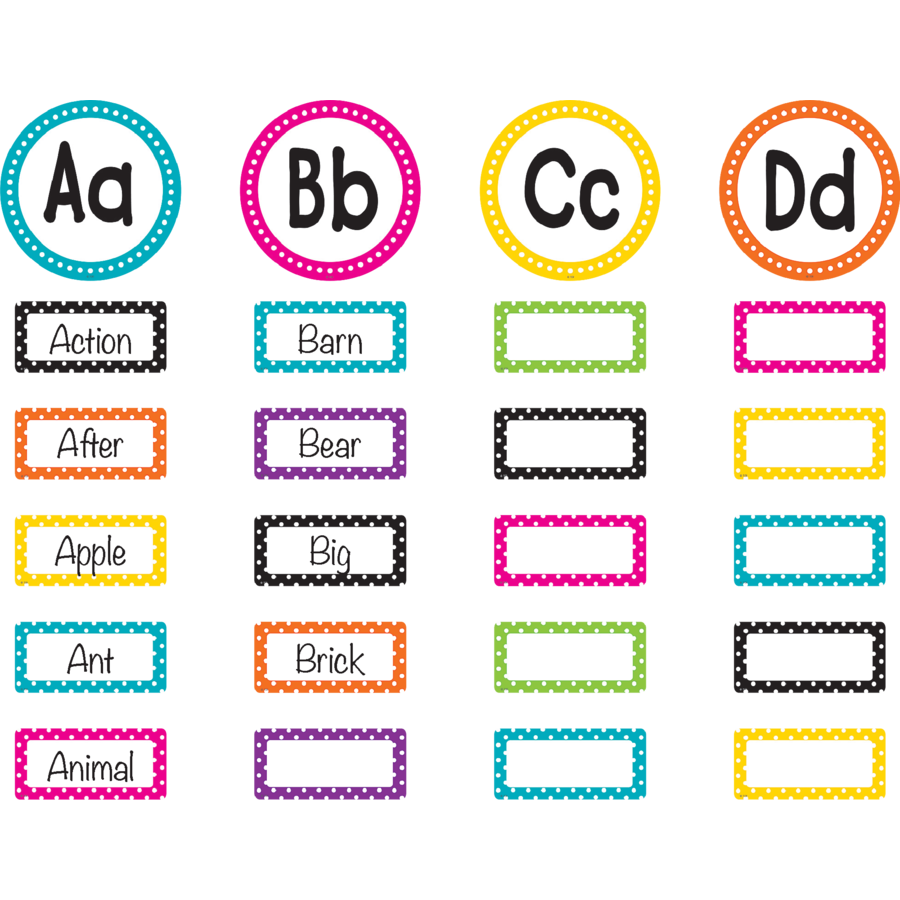 POLKA DOTS WORD WALL BULLETIN SET