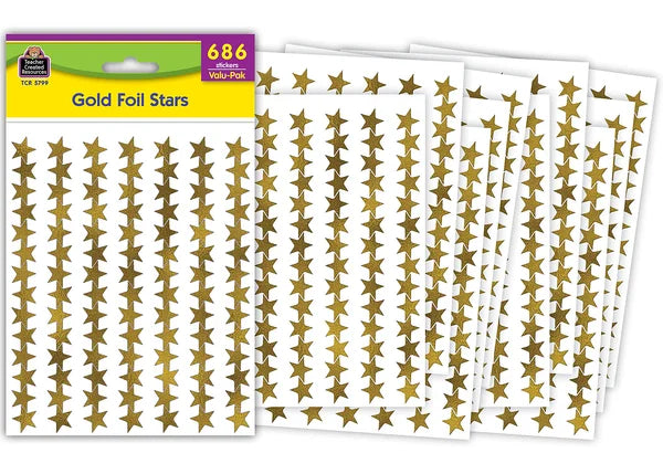 GOLD FOIL STARS STICKERS VALU-PAK