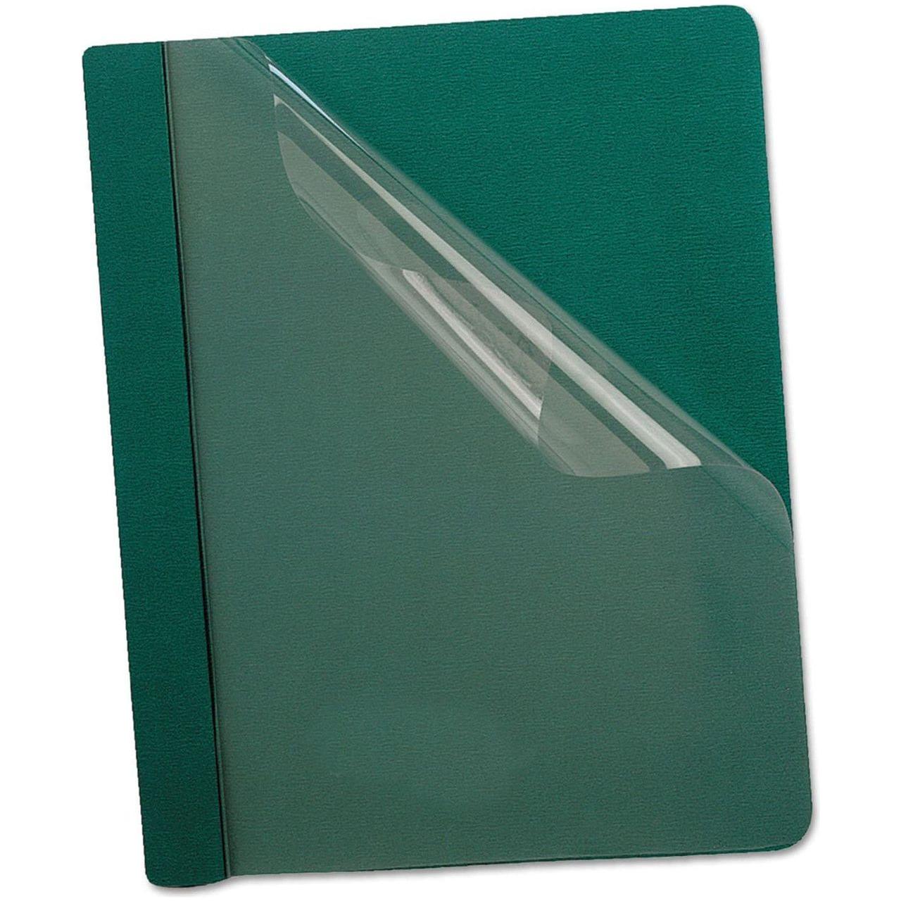 CLEAR WINDOW REPORT COVER DARK GREEN BOX/25