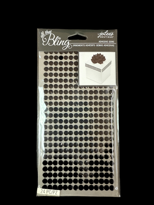 ADHESIVE GEMS BLING SHEET BLACK (24 PIECE)