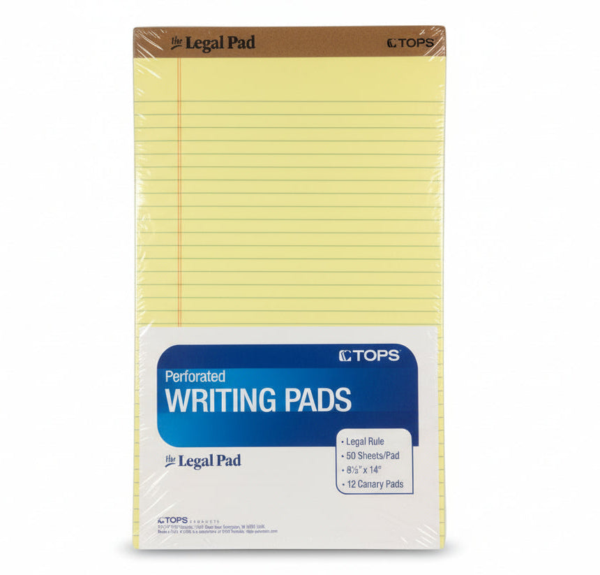 Legal Rule 8 1/2 "x 14" | 12 Canary Pads