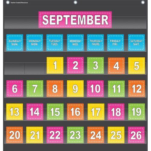 BLACK CALENDAR POCKET CHART
