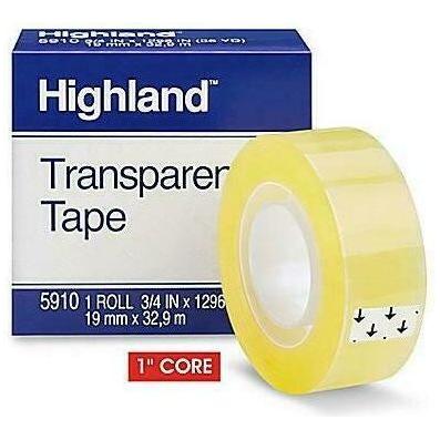 HIGHLAND TRANSPARENT TAPE 3/4" X 36 YD