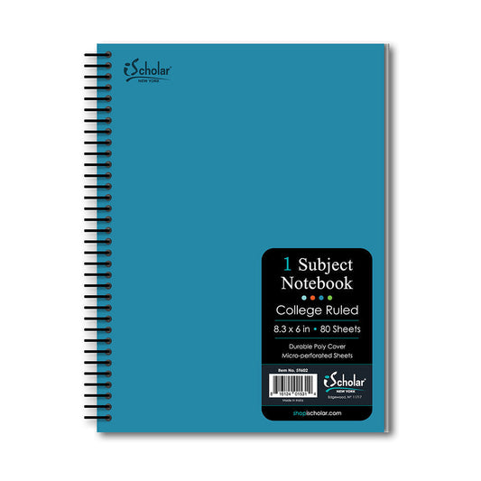 1 SUBJECT NOTEBOOK 80PGS 8.3"X6"