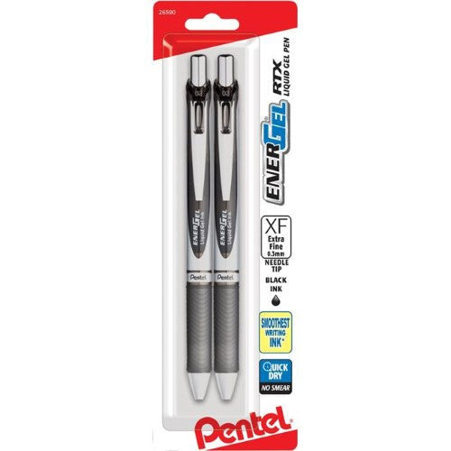 RETRAC LIQUID GEL PEN .3 EXTRA FINE BLACK PQ.2