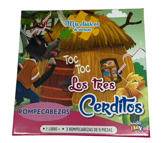 LIBRO MINI & PUZZLE TRES CERDITOS