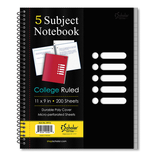 SP LIBRETA ESPIRAL 5 DIV GDE 200PG