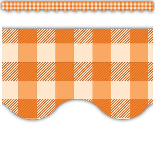 ORANGE GINGHAM SCALLOPED BORDER