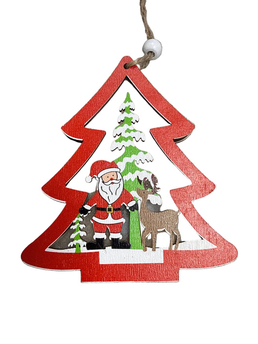 WOODEN ORNM 4ASTD 10X11CM LIGHT U P