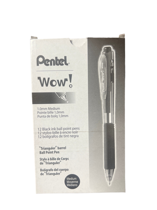 WOW RT BALLPOINT PEN BLACK MED 1.0 CJ.12
