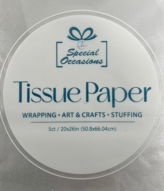 SILVER METALLIC TISSUE PAPER 20X26IN 5PK