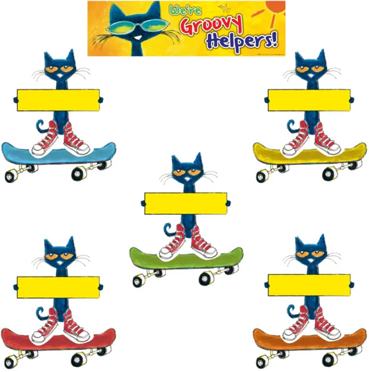 PETE THE CAT GROOVY CLASSROOM JOBS MINI BULLETIN BOARD SET 47 PCS