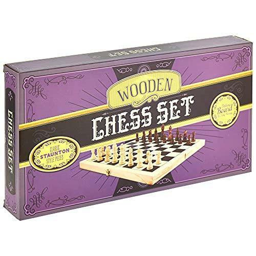 Natural Wooden Folding Chess Game with Staunton