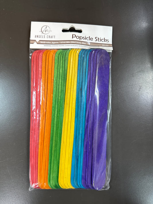 EXTRA JUMBO POPSICLE STICKS MULTI COLOR 25CT