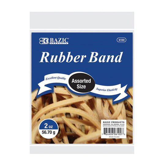 RUBBER BANDS ASSORTED SIZE 2OZ