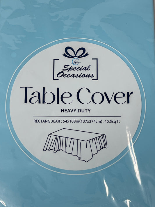 RECTANGLE LIGHT BLUE TABLE COVER 54X108IN