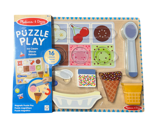 WOODEN MAGNETIC ICE CREAM PUZZLE & PLAY SET 16 PCS