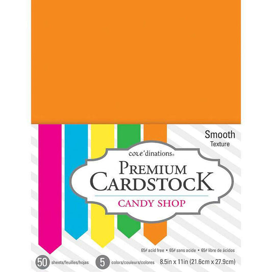CANDY SHOP CARDSTOCK SMOOTH 8.5X11 50 PACK 65LBS