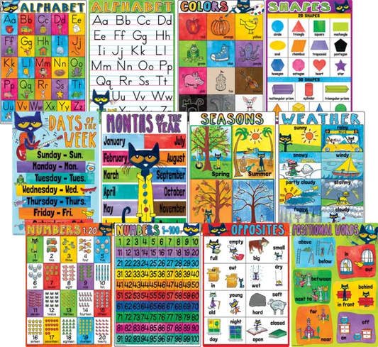 PETE THE CAT EARLY LEARNING SMALL POSTER PACK 12 PCS