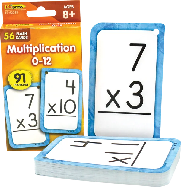 MULTIPLICATION 0-12 FLASH CARDS 56PCS