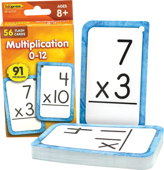 MULTIPLICATION 0-12 FLASH CARDS 56PCS