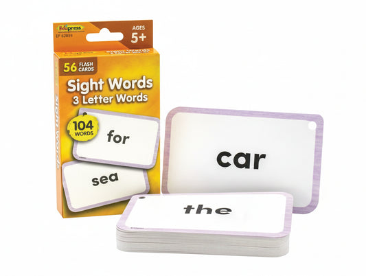 Sight Words Flash Cards - 3 Letter Words