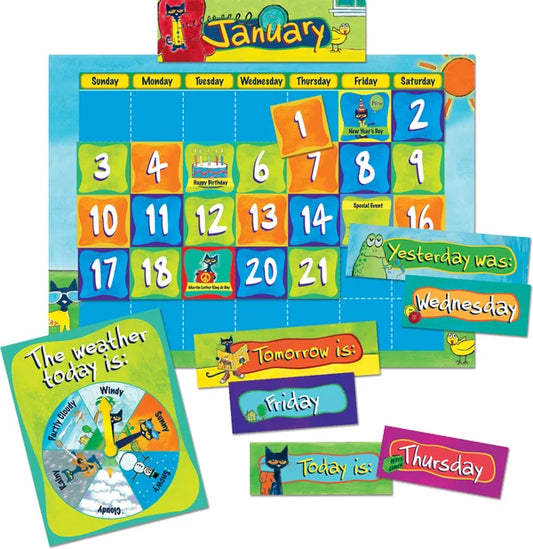 PETE THE CAT CALENDAR BULLETIN BOARD SET 90 PCS