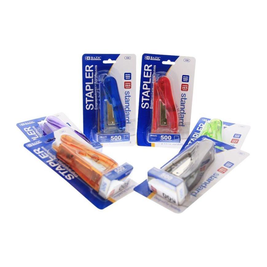 STANDARD STAPLER TRANSPARENT 26/6 STAPLES
