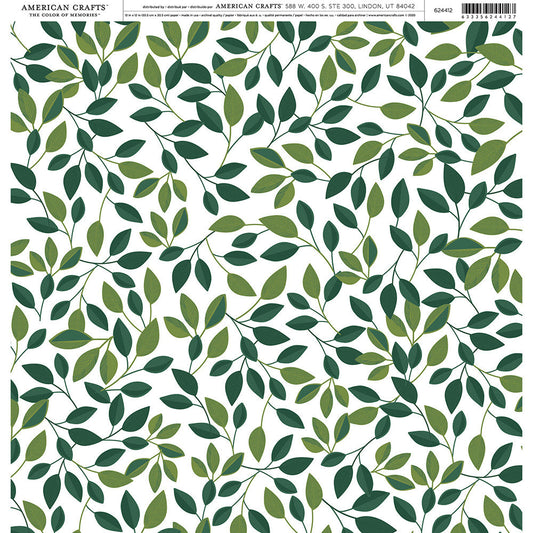 LEAVES PATTERNED PAPER SINGLE 12X12