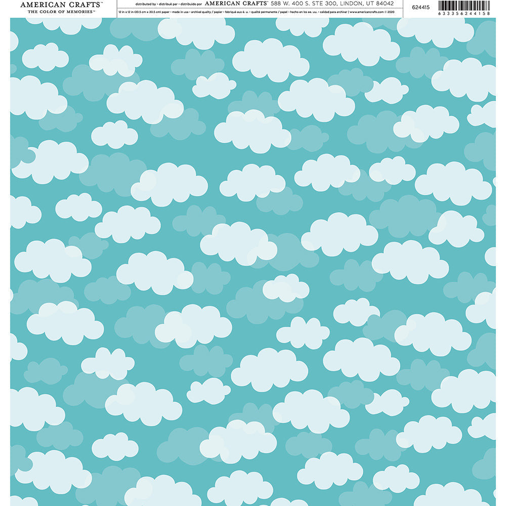 CLOUDS PATTERNED PAPER SINGLE 12X12