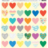 HEART PATTERNS PATTERNED PAPER SINGLE PAPER 12X12
