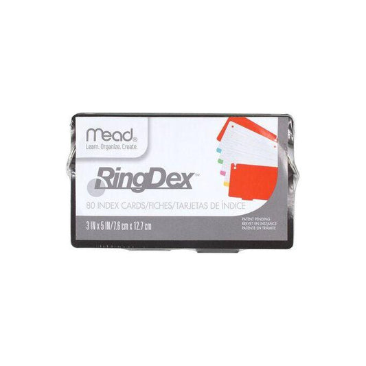 RINGDEX INDEX CARD 3X5 80 CT ASST.