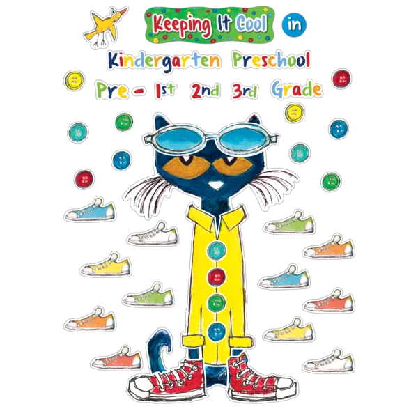 PETE THE CAT KEEPING IT COOL IN BULLETIN BOARD SET 65 PCS