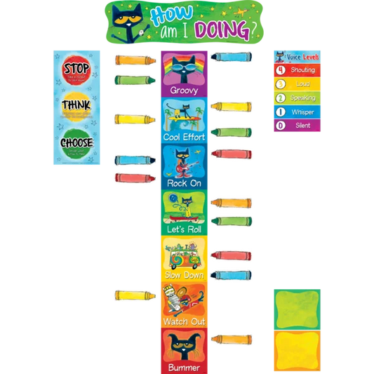 PETE THE CAT HOW AM I DOING MINI BULLETIN BOARD SET 47 PCS