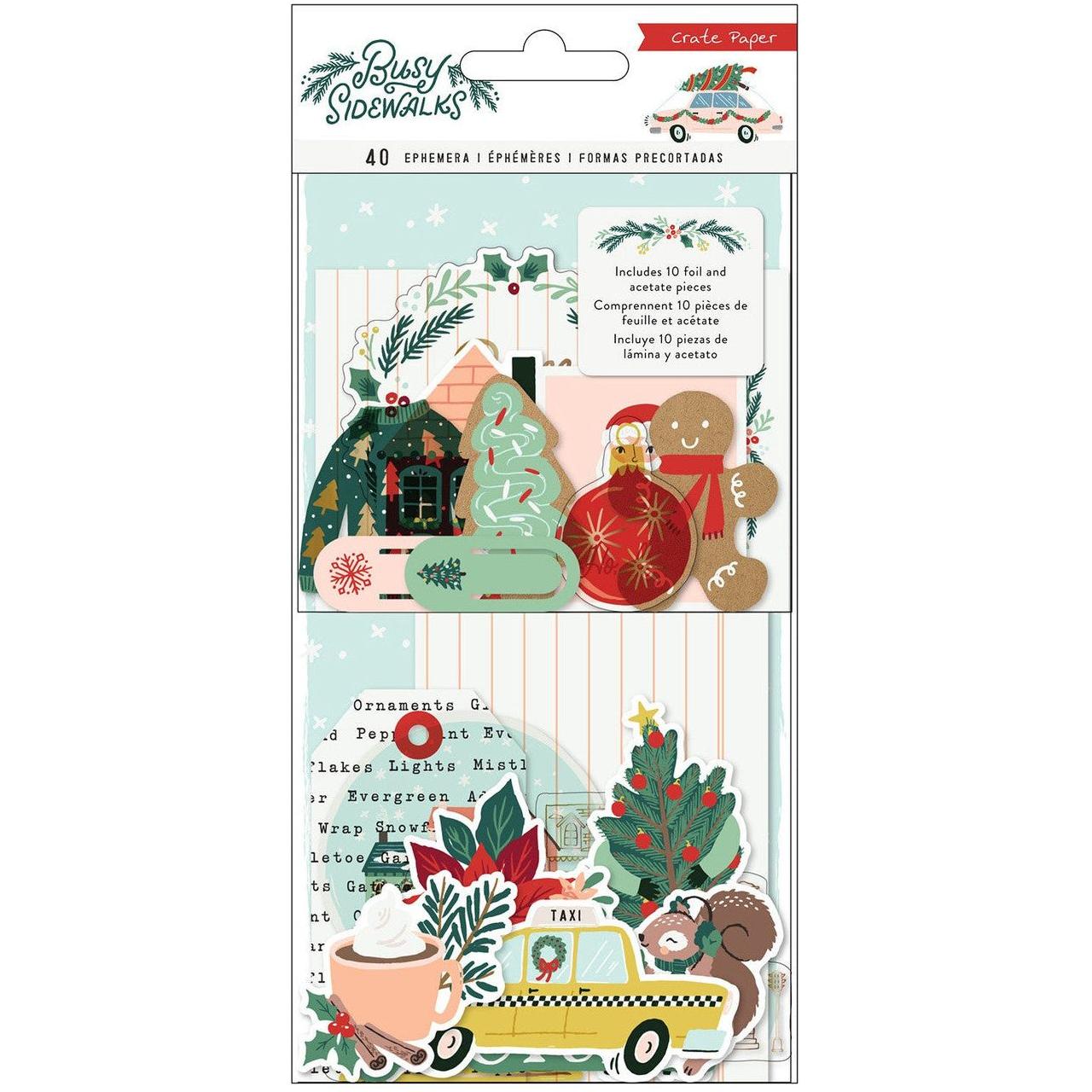 BUSY SIDEWALKS EPHEMERA CARDSTOCK AND VELLUM 40PCS