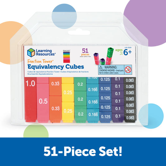 Fraction Tower Equivalency Cubes 51 PCS