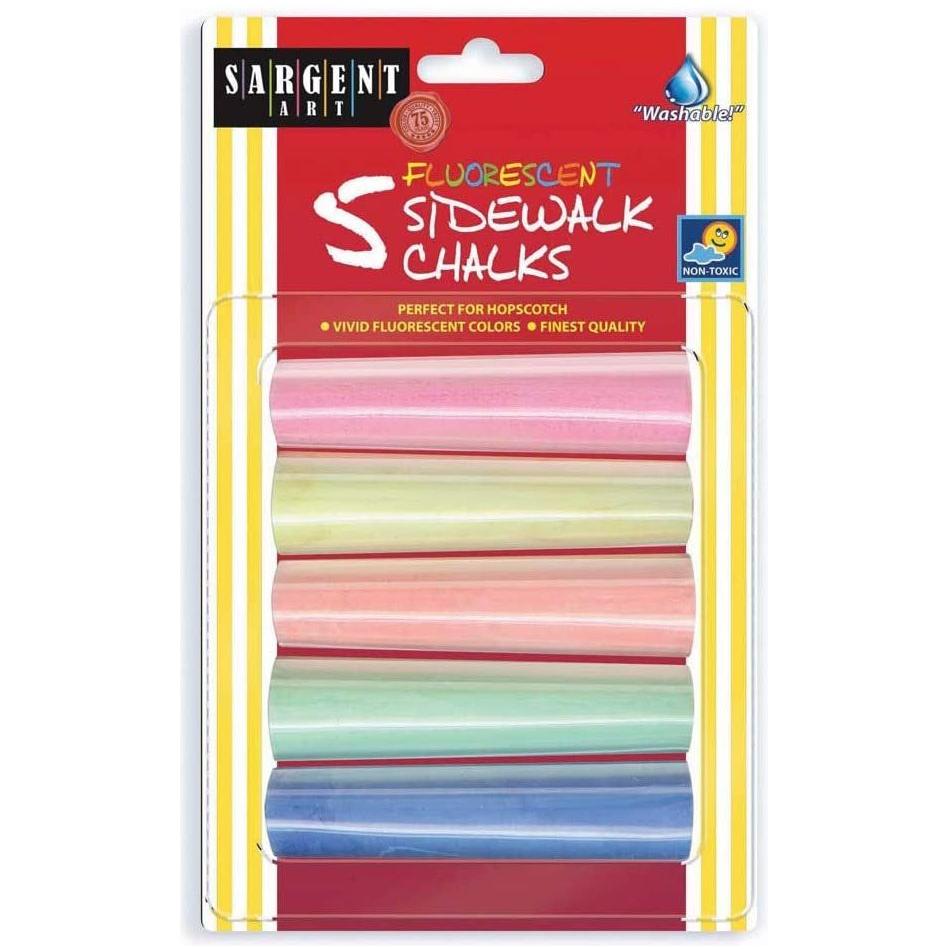JUMBO FLUORESCENT SIDEWALK CHALK (5 PCS)