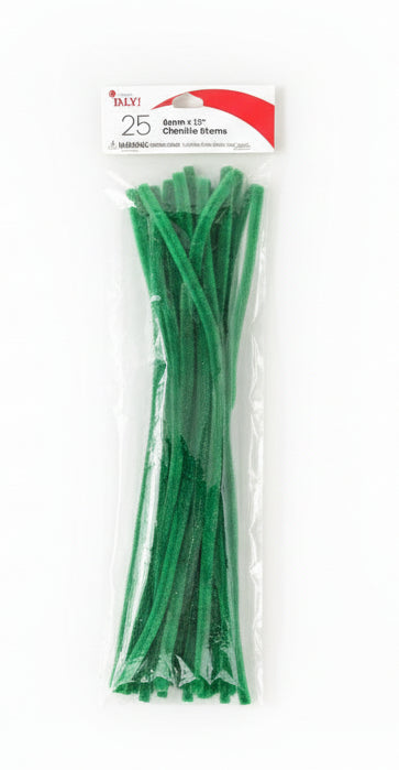 Cousin DIY Chenille Stems | 6mm x12" | 25 pcs |Moss Green