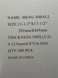 LAMINATING POUCH 5ML SMALL MENU
