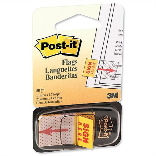 POST IT FLAGS SIGN HERE 1" X 1.7"