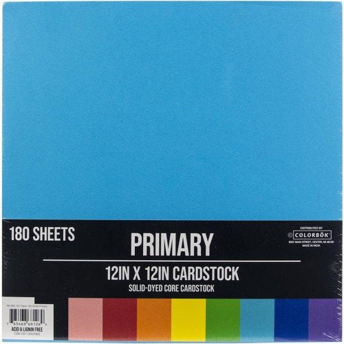 PRIMARY SOLID CARDSTOCK PAPER PAD 12X12