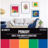 PAPER SMOOTH CARDSTOCK PRIMARY 12X12 30 SHEETS